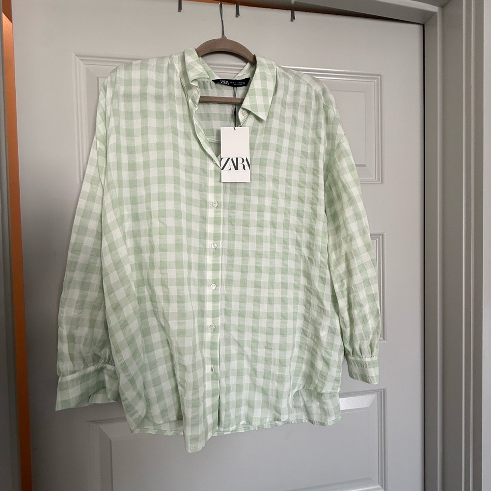 Zara Green Checkered Shirt